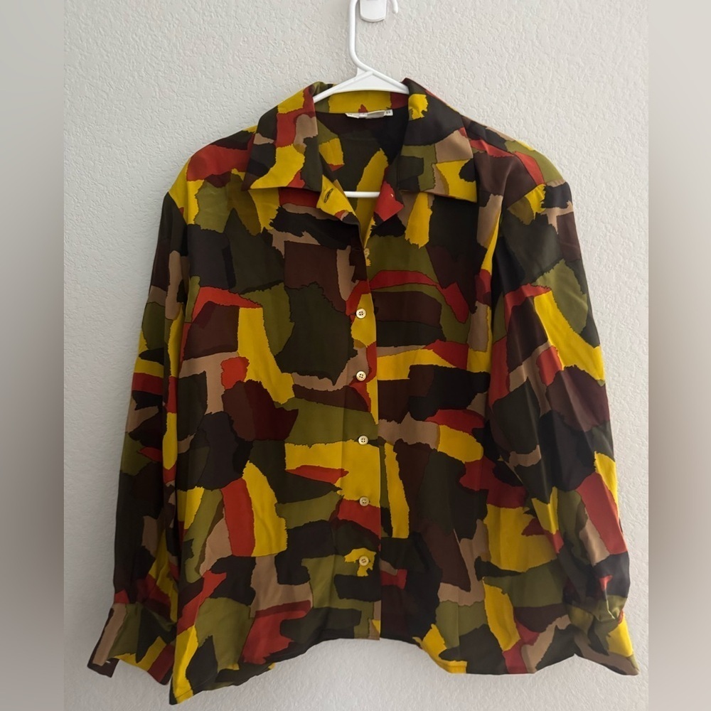 Céline Paris vintage long sleeve 100% silk blouse